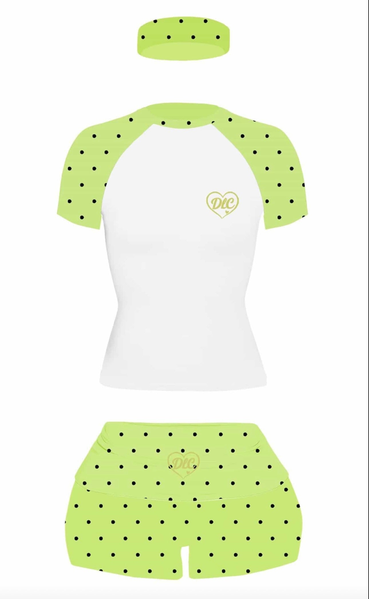 Lime lux polka doll set